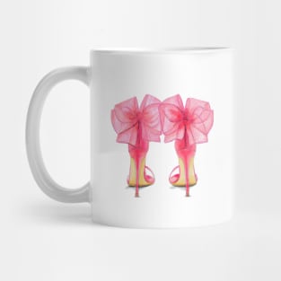 Pink Womens High Heels Bow Tie Back Mug